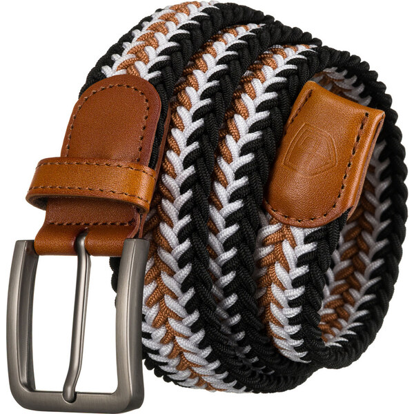 Peterson Pánsky béžovo-čierno-biely plátený opasok bez dierok PTN PAR 62872210