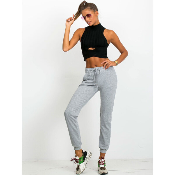 BASIC Dámske šedé tepláky -RV-DR-5040.08X-gray 19307117