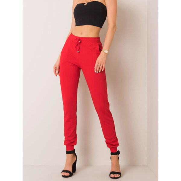 BASIC Červené dámske tepláky RV-DR-5040.92-red 20797777