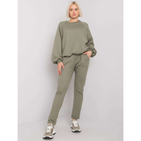 BASIC FEEL GOOD Khaki dámska prešívaná tepláková súprava RV-KMPL-7448 29386154