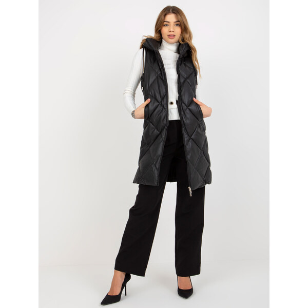 BASIC Čierna prešívaná vesta s kapucňou NM-KZ-D2-3816-1.62-black 37474151