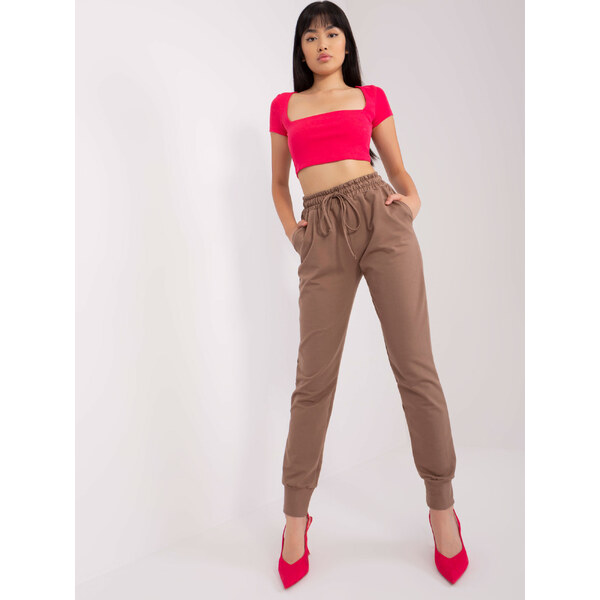 BASIC Hnedé dámske tepláky -LK-SP-508922-1.30X-brown 43936020