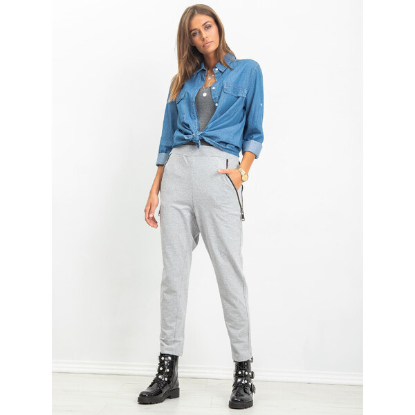 BASIC Dámske šedé tepláky -EM-DR-1697.38P-gray 19307222