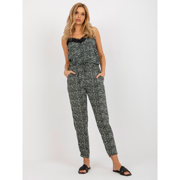 SUBLEVEL Khaki letné nohavice so vzorom - D73770M61869J - khaki 39657912