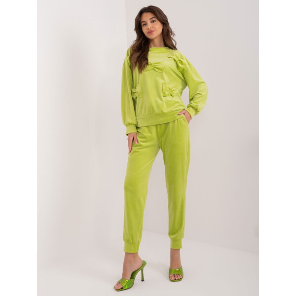 ITALY MODA Limetková súprava s mašličkami DHJ-KMPL-8850.68-limon 57954772