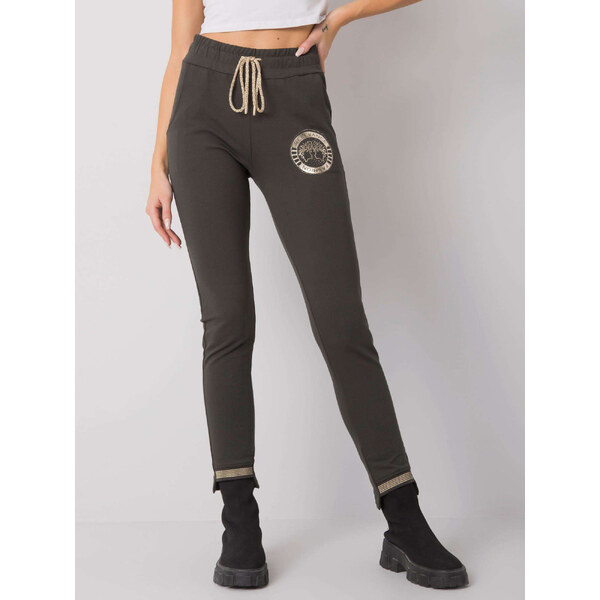 RELEVANCE Khaki dámske tepláky s logom RV-DR-6650.81P-khaki 57951032