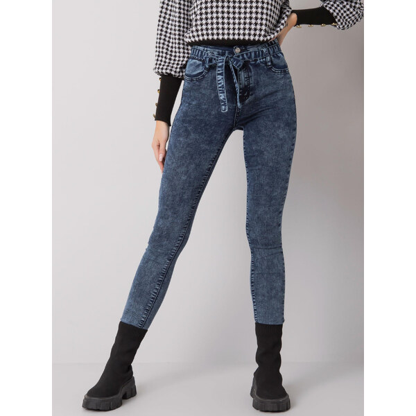 BASIC Modré dámske džínsy s opaskom NM-SP-L77.73-blue 28166335