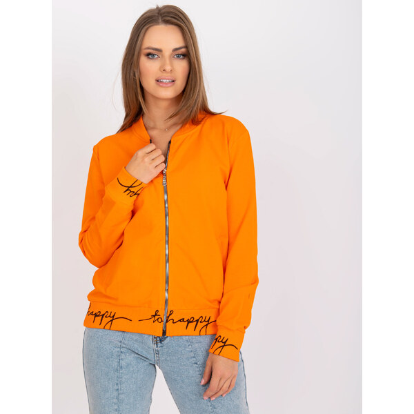 RELEVANCE Neónovo-oranžová dámska mikina na zips RV-BL-7809.37X-orange 57950042