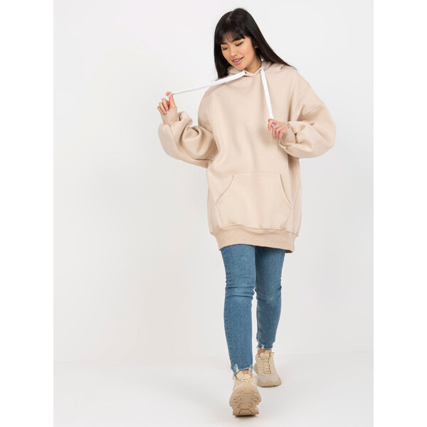 BASIC Béžová dlhá mikina s kapucňou EM-BL-694.20X-beige 38119974