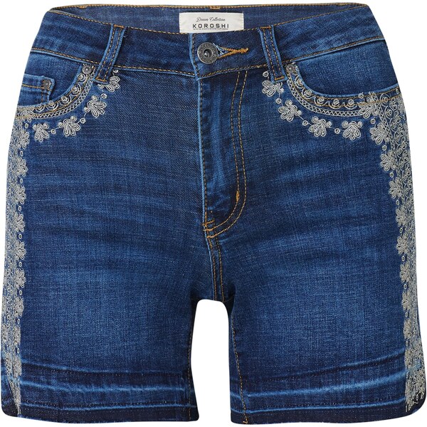 KOROSHI Džínsy tmavomodrá / svetlohnedá 63153664