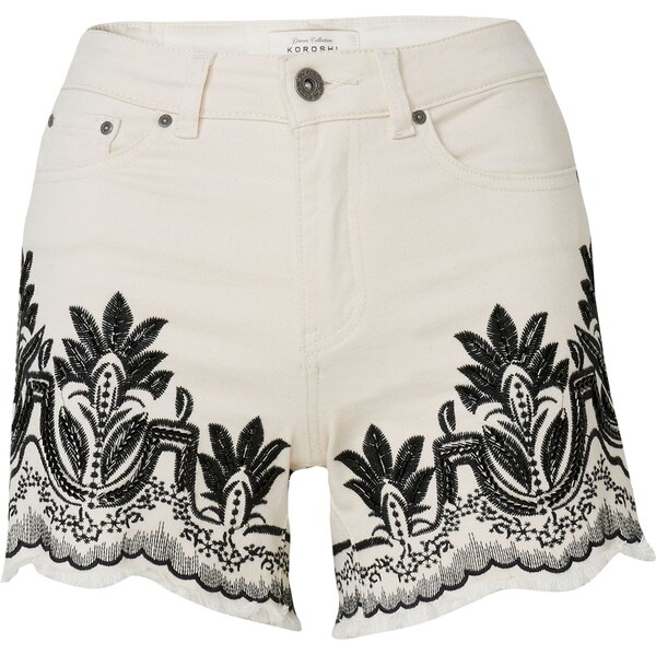 KOROSHI Džínsy čierna / biela ako vlna 63156925