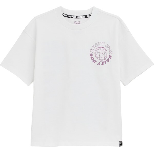 WE Fashion Tričko svetlofialová / biela 62961680