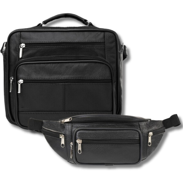 Abruzzo Pánska darčeková sada, taška cez rameno a kožená ľadvinka | 62886292