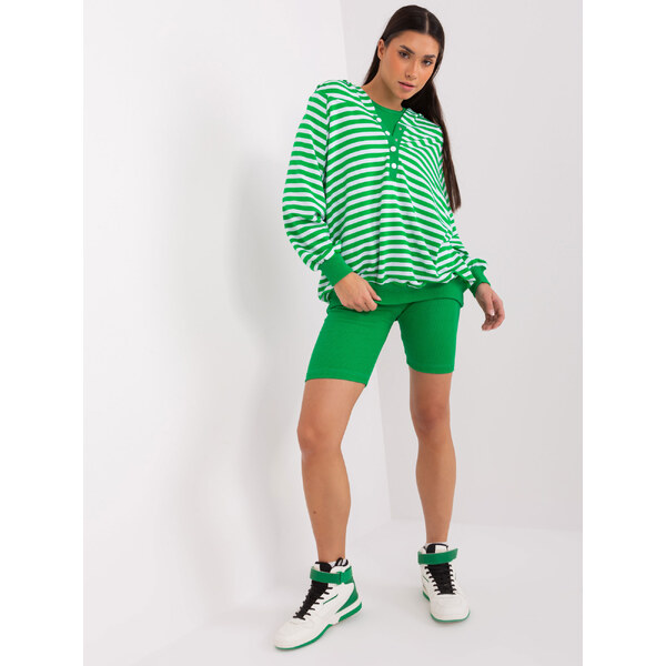 BASIC Bielo-zelený komplet topu, kraťasov a mikiny EM-KMPL-828.14 47269033