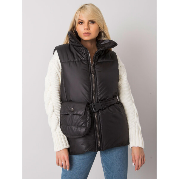 BASIC Čierna dámska vesta s pásikom EM-KZ-611.40X-black 27199221