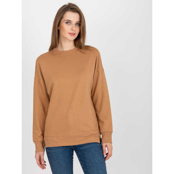 BASIC Svetlohnedá mikina bez kapucne MA-BL-1809002.16P-camel 39358279