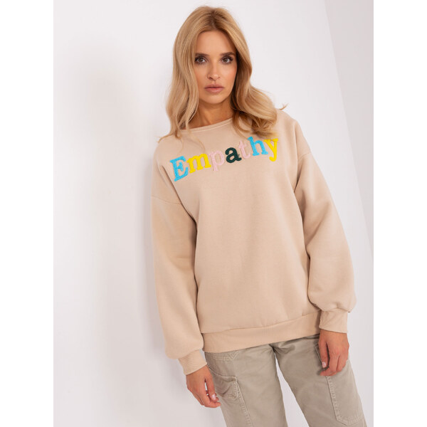 BASIC Béžová mikina s nápisom EM-BL-617-12.04-beige 45802668