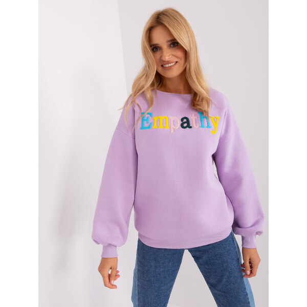 BASIC Svetlofialová mikina s nápisom EM-BL-617-12.04-light viollet 45802673