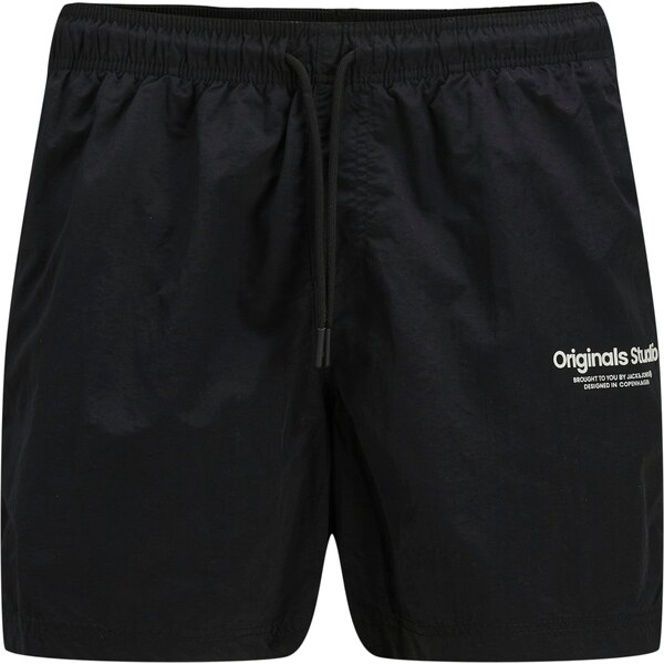 Jack & Jones Plus Plavecké šortky JPSTNaxos Vesterbro čierna / biela 63410127