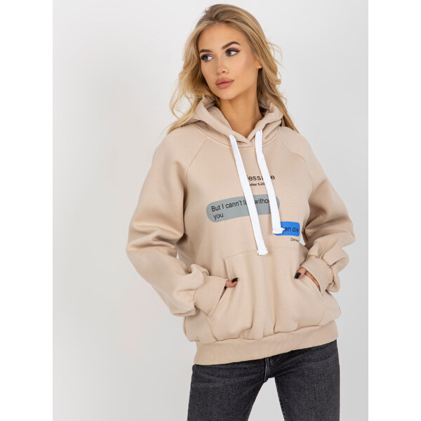 BASIC Béžová mikina s potlačou EM-BL-718.39P-beige 37266404
