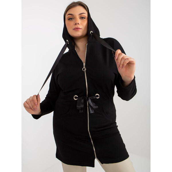 BASIC Čierna dlhá mikina s kapucňou EM-BL-HW-20-464.02P-black 38751664