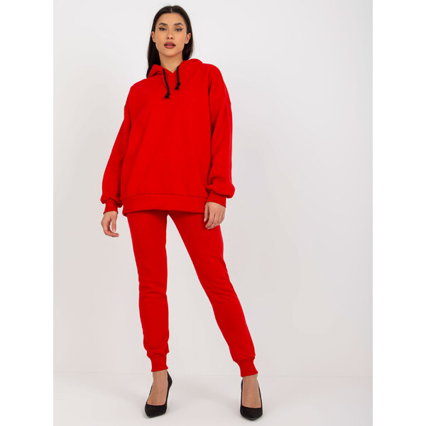 BASIC Červená tepláková súprava so zipsom na chrbte EM-KMPL-761.02-red 39242637