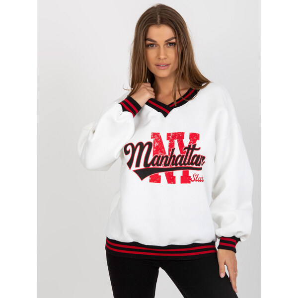 BASIC Biela mikina bez kapucne s nápisom EM-BL-754.38-white 42639305