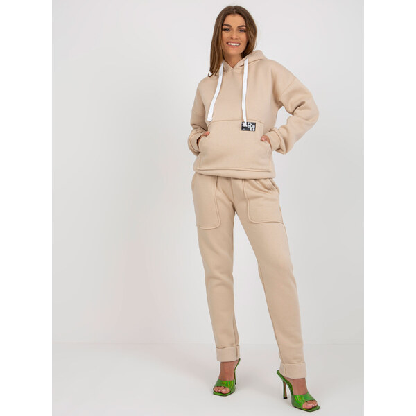 BASIC Béžová dámska tepláková súprava s kapucňou EM-KMPL-758.44P-beige 42212805