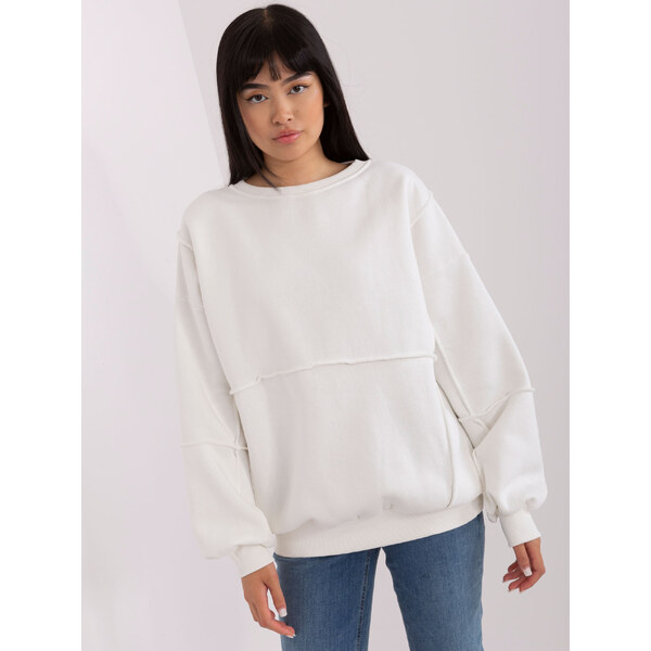 Smotanová basic mikina bez kapucne -EM-BL-763.00P-ecru 44502174