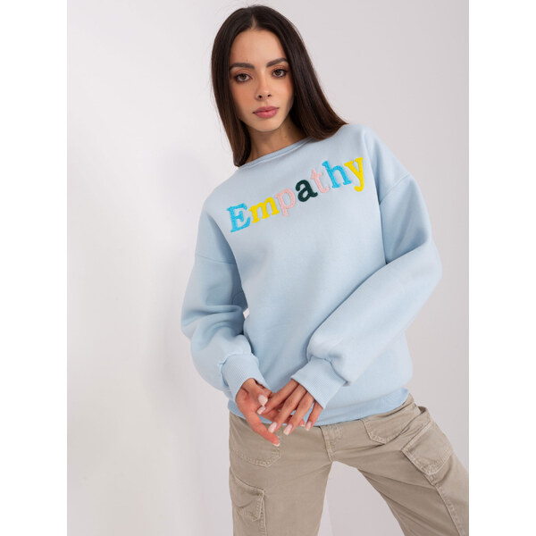 BASIC Svetlomodrá mikina s nápisom EM-BL-617-12.04-light blue 45893491