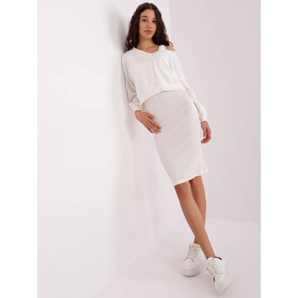 BASIC Smotanový komplet šiat a mikiny EM-KMPL-819-2.64P-ecru 46898655