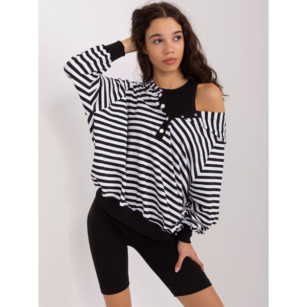 BASIC Čierno-biely komplet topu, kraťasov a mikiny EM-KMPL-828.14 46898643