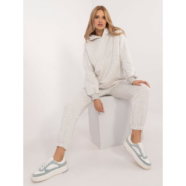 BASIC Svetlosivá dámska tepláková súprava s asymetrickou mikinou EM 58372996