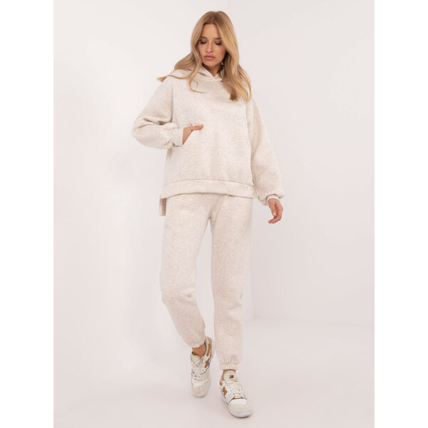 BASIC Smotanová dámska tepláková súprava s asymetrickou mikinou EM 58373000