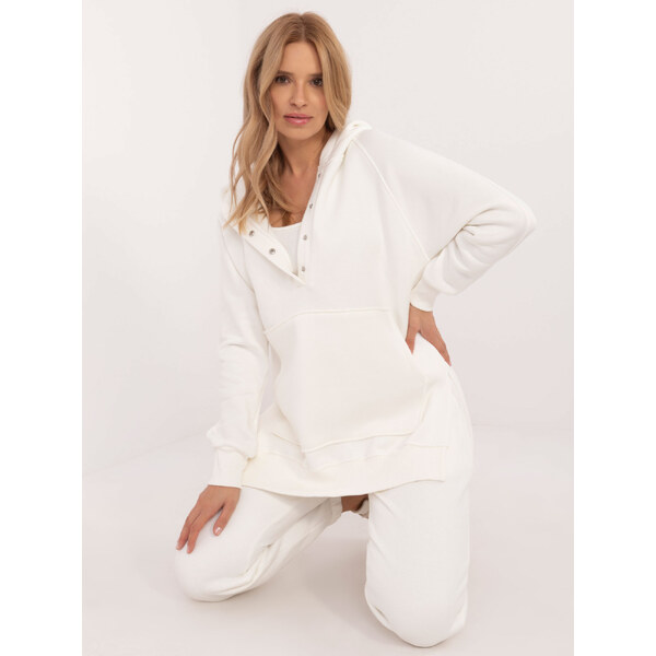 BASIC Dámska smotanová tepláková súprava s oversize mikinou a topom EM 59057397