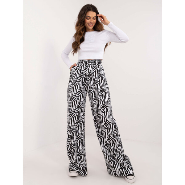 BASIC Dámsky komplet - biely crop top a vzorované nohavice EM-KMPL-867 59816207