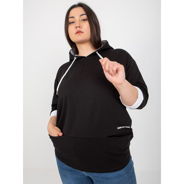 RELEVANCE Čierna mikina s kapucňou -RV-TU-8241.54P-black 57952222