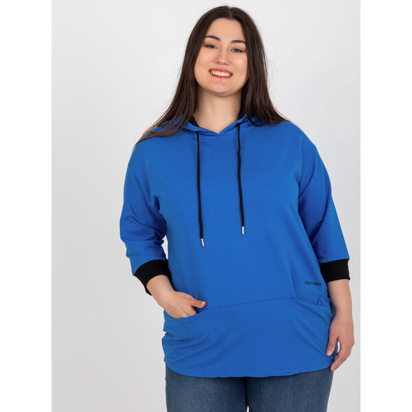 RELEVANCE Modrá mikina s kapucňou RV-TU-8241.54P-blue 57952225