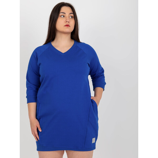 RELEVANCE Modré dámske mikinové šaty RV-SK-6847.59P-kobalt 57952207