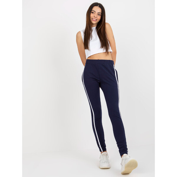 RUE PARIS Tmavomodré tepláky s pruhmi -LO-DR-LK-238.22X-dark blue 57951415