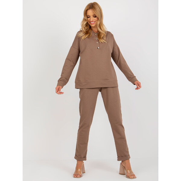 BASIC Hnedá tepláková súprava LK-KMPL-509291.57-brown 43586924