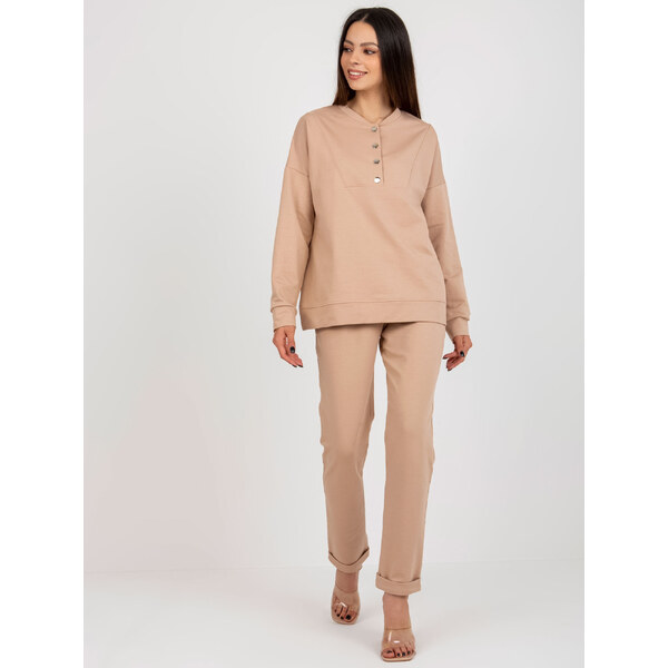 BASIC Svetlohnedá tepláková súprava LK-KMPL-509291.57-camel 43686061