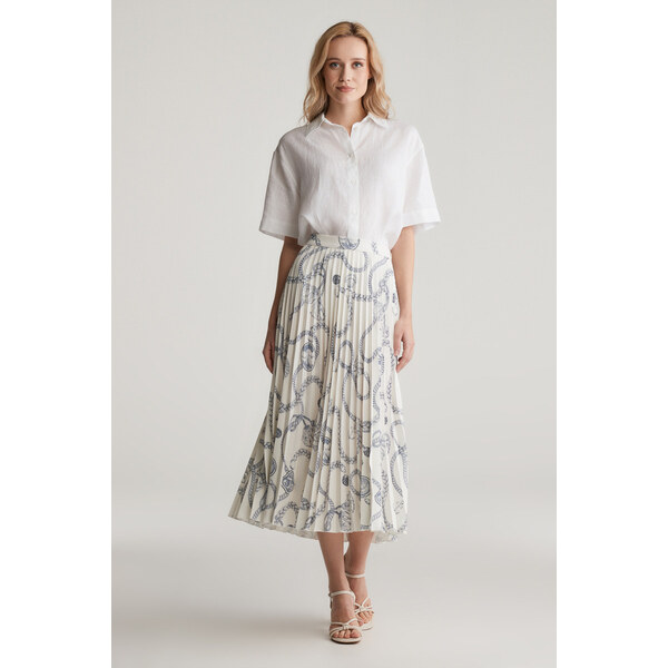 SUKŇA GANT SAILING PRINT PLEATED SKIRT CREAM 62904077