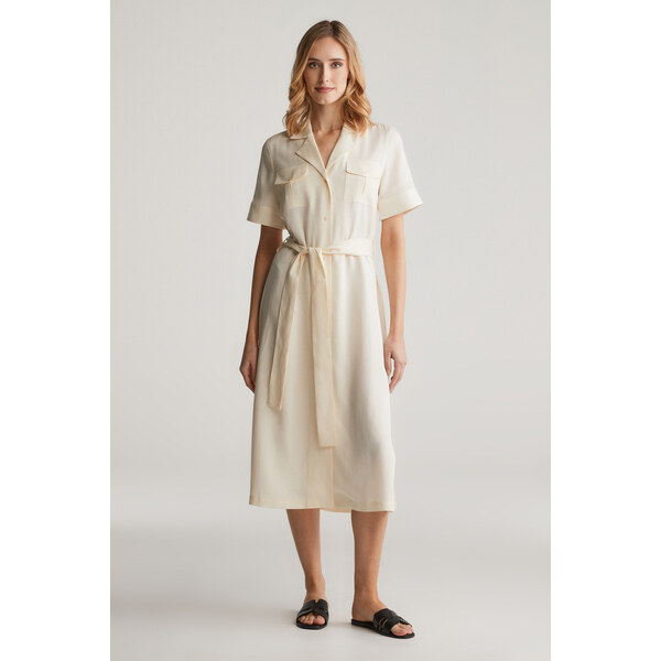 ŠATY GANT REG POCKET DRESS CREAM 62904078