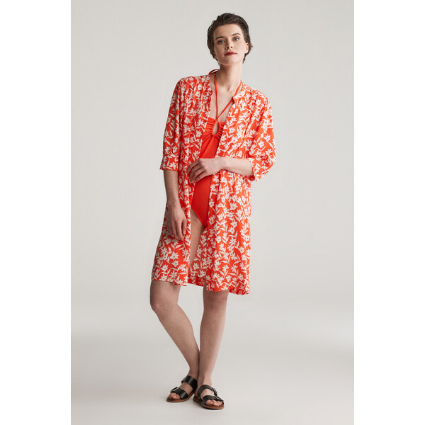 ŠATY GANT REG FLORAL PRINT SS SHIRT DRESS ORANGE RED 62904080