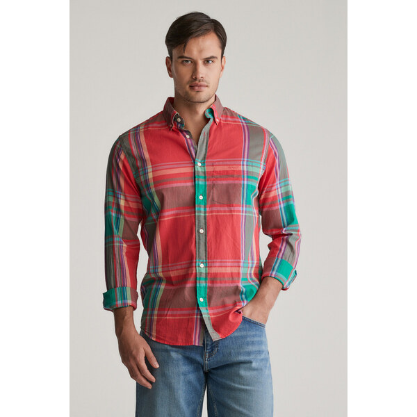 KOŠEĽA GANT REG INDIAN MADRAS SHIRT WATERMELON RED 62904067