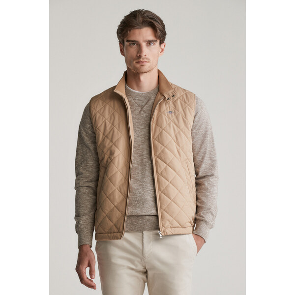 VESTA GANT QUILTED WINDCHEATER VEST DARK KHAKI 63284164