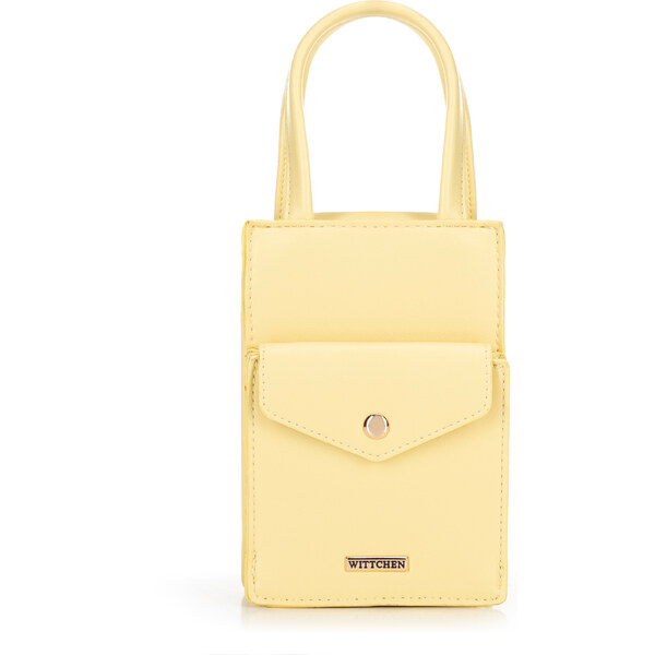 Wittchen Dámska mini kabelka na telefón z ekokože žltá 100-4Y-227-Y 66066493