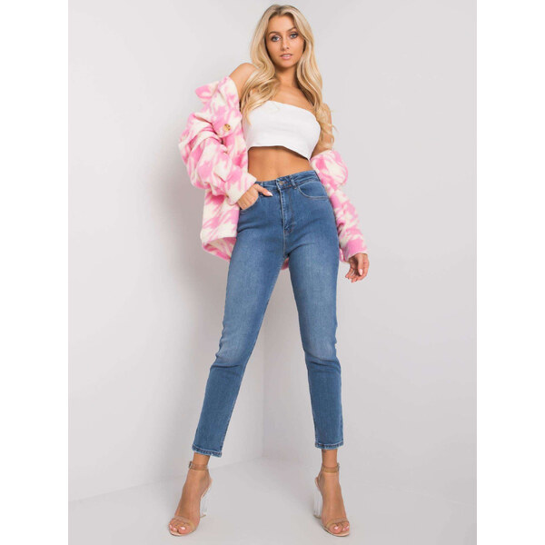 BASIC Modré dámske džínsy s vysokým pásom MR-SP-251.60P-blue 28545127