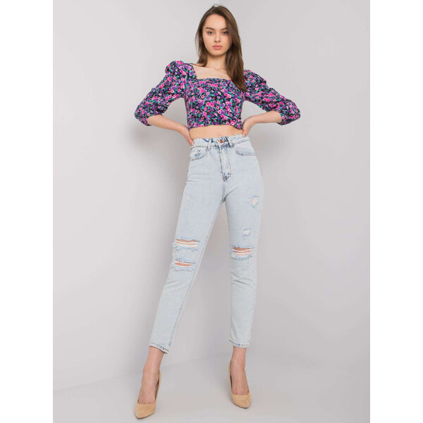 BASIC Svetlo modré dámske dierované džínsy MR-SP-901.05P-light blue 28552733